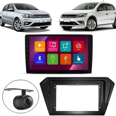 Central Multimídia Android 2 Din Gol G8 Moldura 9 Câmera Ré