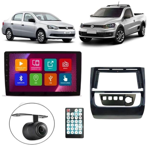 Central Multimídia Android 2 Din Gol G6 Moldura 9 Câmera Ré