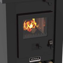 Calefator Com Depósito Para Lenha Dupla Combustão Pyron Preto Fosco - Venax