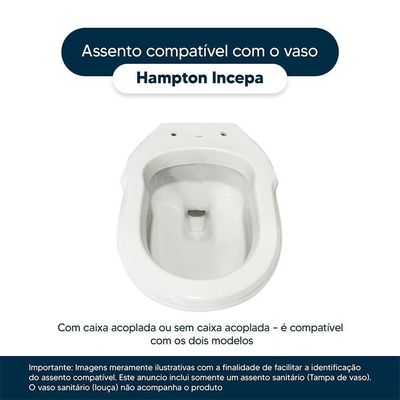 Assento Sanitário Em Mdf Hampton Branco Para Bacia Incepa
