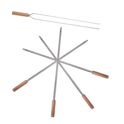 Kit 5 Espetos Para Churrasco 85cm Aço Inox Kort