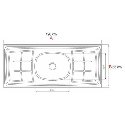 Balcão Gabinete Suécia E Pia Inox 120cm 3 Portas - Lumil Móveis Branco-castanho