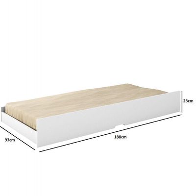 Cama Auxiliar Ravena Solteiro Conquista Branco Brilho