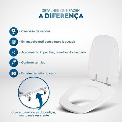 Assento Sanitário Monte Carlo Cinza Vip (cinza Escuro) Para Vaso Deca