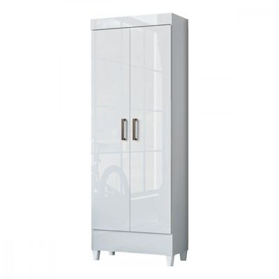 Armário Multiuso Com Pés 2 Portas Branco New Opção Branco