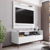 Painel Para Tv 50 Pol Senna E Rack Bancada 136cm Versa M24 Branco - Mpozenato