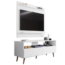 Painel Para Tv 50 Pol Senna E Rack Bancada 136cm Versa M24 Branco - Mpozenato