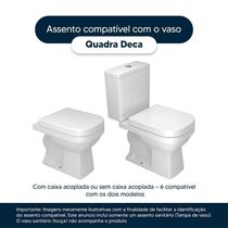 Assento Sanitário Mdf Soft Close Quadra Preto Para Vaso Deca Com Ferragem Preta