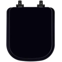 Tampa De Vaso Laqueado Com Fechamento Lento Quadra Preto Para Louça Deca Com Ferragem Preta