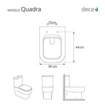 Tampa De Vaso Laqueado Com Fechamento Lento Quadra Preto Para Louça Deca Com Ferragem Preta