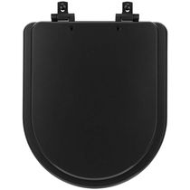 Tampa De Vaso Laqueado Com Amortecedor Nexo Onix (preto Fosco) Para Bacia Roca Com Ferragem Preta