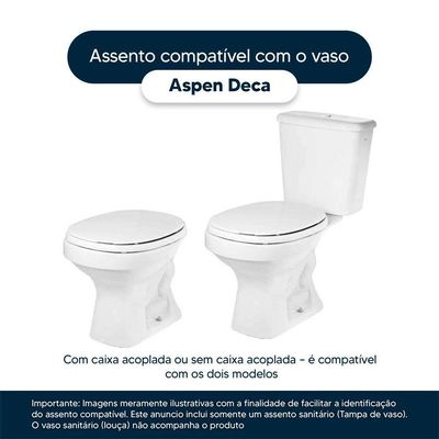 Assento Sanitário Almofadado Aspen Branco Para Vaso Deca