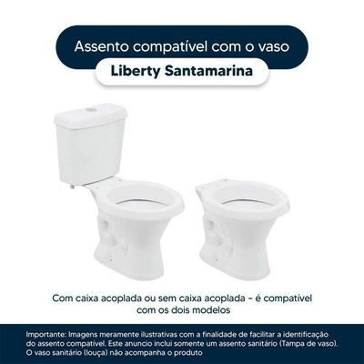 Assento Sanitário Laqueado Liberty Cinza Claro Para Bacia Santamarina