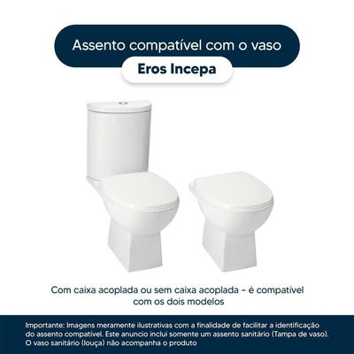Tampa De Vaso Acrílico Eros Branco Para Bacia Incepa