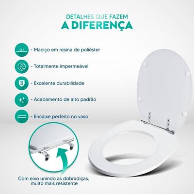Tampa De Vaso Acrílico Eros Branco Para Bacia Incepa