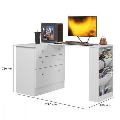 Cômoda Com Mesa Gamer Giratória Branco Qmovi Branco