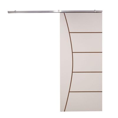 Porta De Correr Branco Prime Frisada Kit Alumínio F10 - 210x90