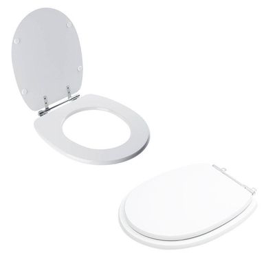 Tampa Vaso Sanitário Madeira Laqueada Village Branco Para Bacia Deca
