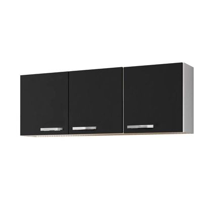 Armário Aéreo De Cozinha Parma 150cm 3 Portas - Lumil Móveis Branco-castanho