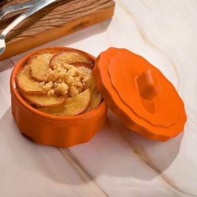 Pote Gourmet Bliss Com Tampa 150ml Laranja Em Silicone