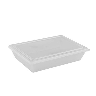 Pote Stillo Retangular Com Tampa 5l Natural Em Polipropileno