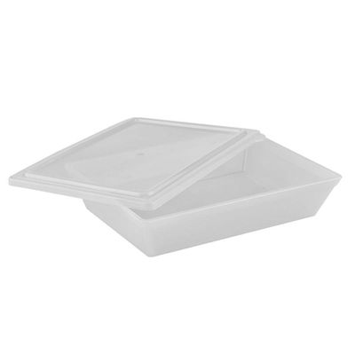 Pote Stillo Retangular Com Tampa 5l Natural Em Polipropileno