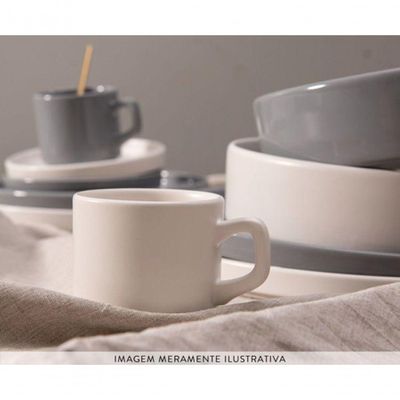 Jogo De 12 Xicaras Cha Sem Pires Empilhavel 200ml Porcelart