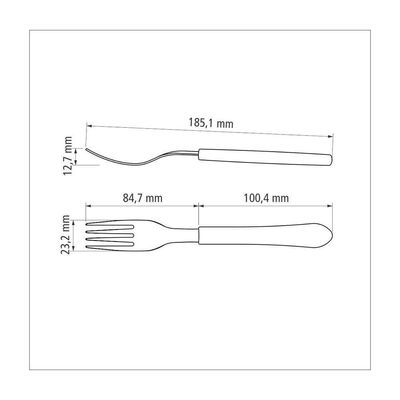 Kit 3 Garfo De Mesa Tramontina Leme Inox Azul Oceano