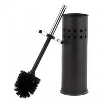 Escova Sanitária Black Com Tampa Em Inox Preto 38 Cm - Mimo