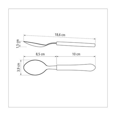 Kit 24 Colher De Mesa Inox Vermelho Tramontina Leme