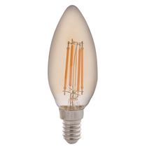 Lâmpada Led De Filamento Vela Tramontina C35 Base E14 4 W 2200 K Luz Amarela âmbar