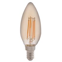 Lâmpada Led De Filamento Vela Tramontina C35 Base E14 4 W 2200 K Luz Amarela âmbar