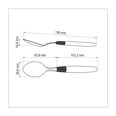 Kit 12 Colher De Mesa Tramontina Ipanema Inox Preto