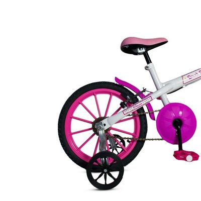 Bicicleta Bike Infantil Aro 16 Ravok Com Rodinhas 3 A 7 Anos Rosa