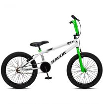 Bicicleta BMX Cross Aro 20 RV-X Aro Aero Freio V-brake Ravok Branco Verde