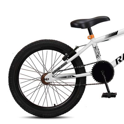 Bicicleta BMX Cross Aro 20 RV-X Aro Aero Freio V-Brake Ravok Branco Laranja