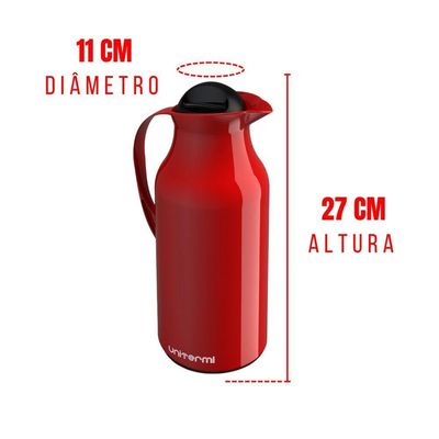 Garrafa Térmica Siena 750 Ml Vermelha - Unitermi