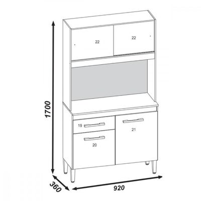 Cozinha Compacta Ceara 4 Portas Atualle Canelato Rustico Com Off White