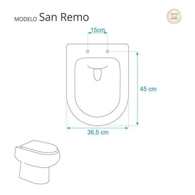Tampa De Privada Em Mdf San Remo Preto Para Vaso Hervy