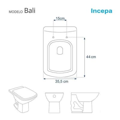 Assento Sanitário Poliéster Bali Branco Para Vaso Incepa 6lpf