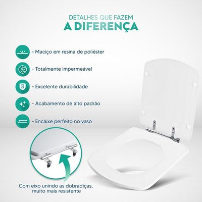 Assento Sanitário Poliéster Bali Branco Para Vaso Incepa 6lpf