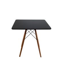 Mesa De Jantar Quadrada Eiffel 90cm Mdf Charles Eames - Base Em Madeira E Aço Carbono