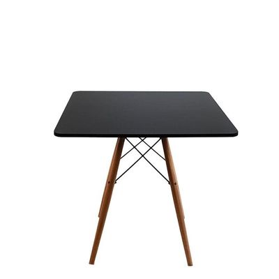 Mesa De Jantar Quadrada Eiffel 90cm Mdf Charles Eames - Base Em Madeira E Aço Carbono