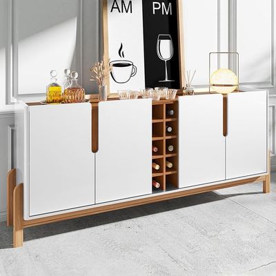 Buffet Aparador Lizz 190cm 4 Portas Com Adega Branco-cedro - Casa D Branco-cedro