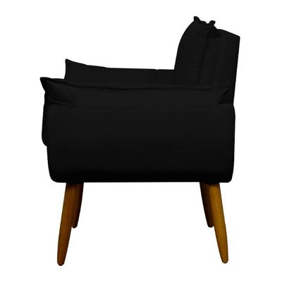 Kit 2 Poltronas Decorativa Sala E Quarto Opala Suede Herrero Cor:preto