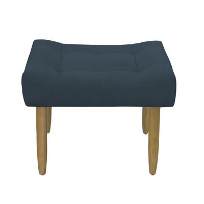 Puff Decorativo Quarto E Sala De Estar Suede Light Herrero Cor:azul Marinho