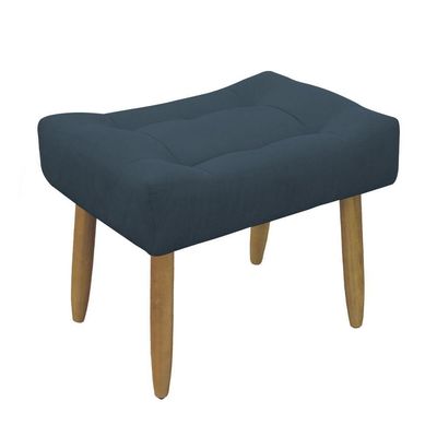 Puff Decorativo Quarto E Sala De Estar Suede Light Herrero Cor:azul Marinho