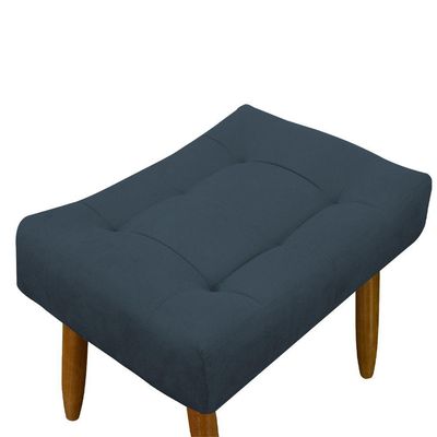Puff Decorativo Quarto E Sala De Estar Suede Light Herrero Cor:azul Marinho