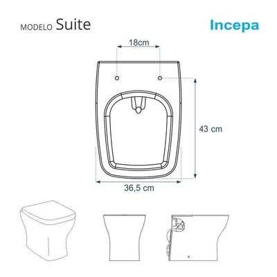 Assento Sanitário Poliéster Suite Branco Para Vaso Incepa 37301