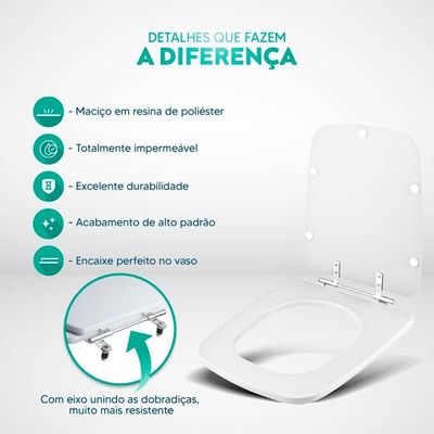 Assento Sanitário Poliéster Suite Branco Para Vaso Incepa 37301